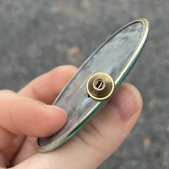 2 3/4" Reflective Blue Green Teal CLOCK PARTS Pendulum Bob 20th C. VINTAGE - Picture 9 of 9